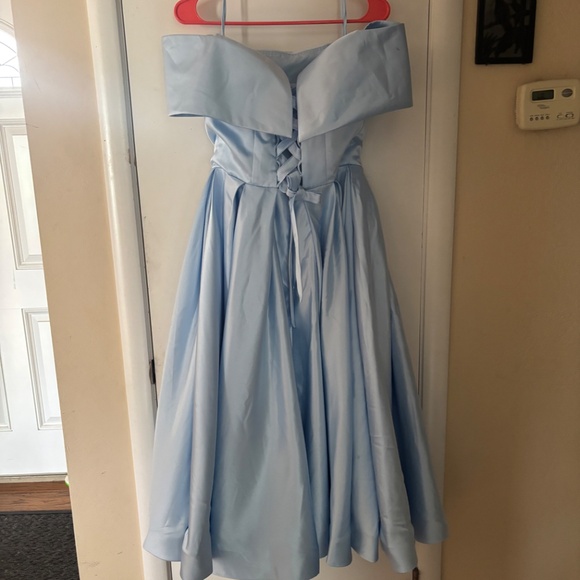 June Bridals pale blue tea length gown NWT - Picture 7 of 16